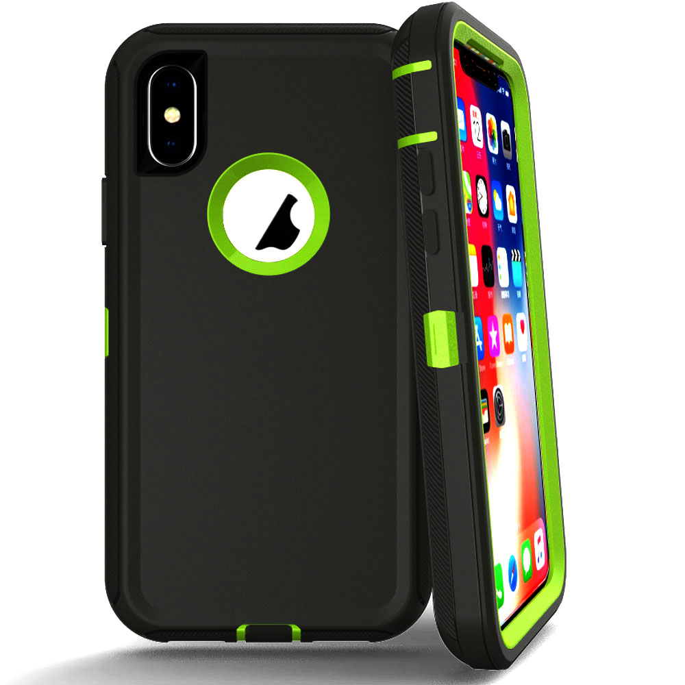 iPHONE Xr 6.1in Armor Robot Case (Black-Green)